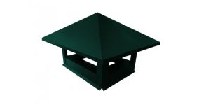 Дымник на трубу 520х390мм 0,5 Satin с пленкой RAL 6005 зеленый мох