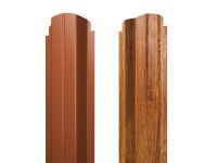 Евроштакетник односторонний П-образный0,45 мм 100х2000 мм фигурный срез 